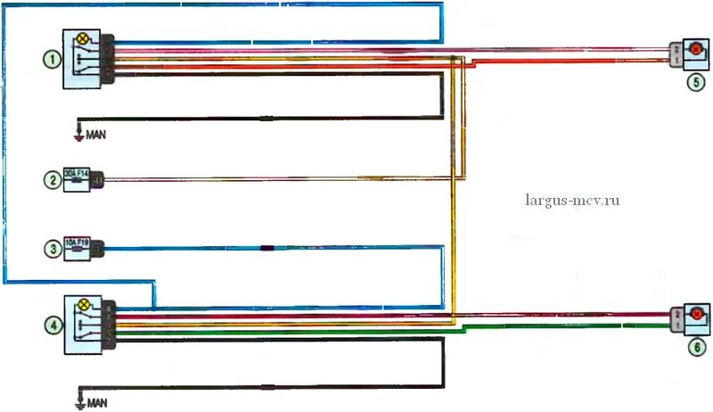 Проводка лада ларгус схема Электросхема передних и задних электростеклоподъёмников Lada Largus / Лада Ларгу