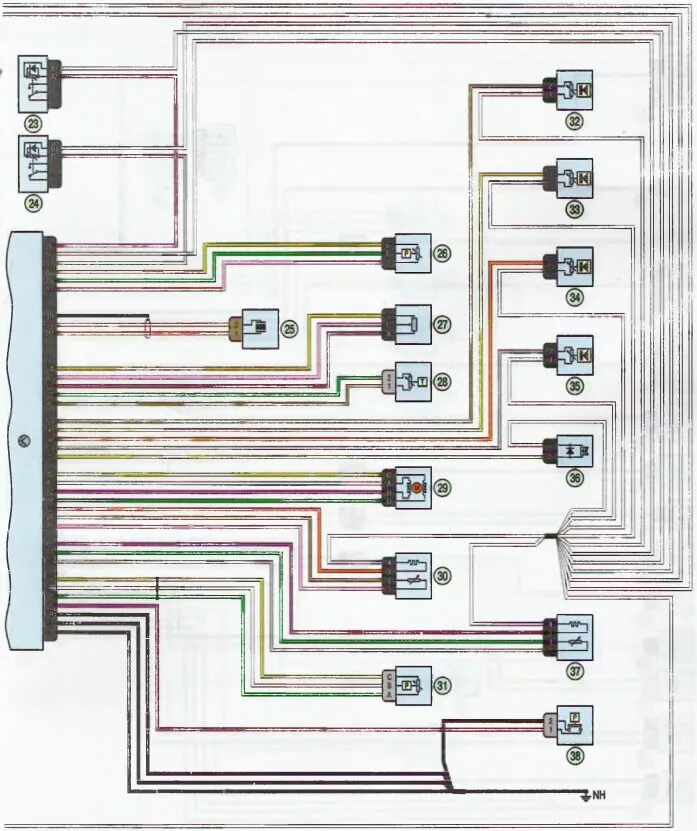 Проводка лада ларгус схема Wiring diagram - engine management system K4M Lada Largus