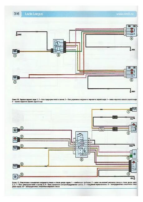 Проводка ларгус схема Цветные схемы электрооборудования Lada Largus " Схемы предохранителей, электросх