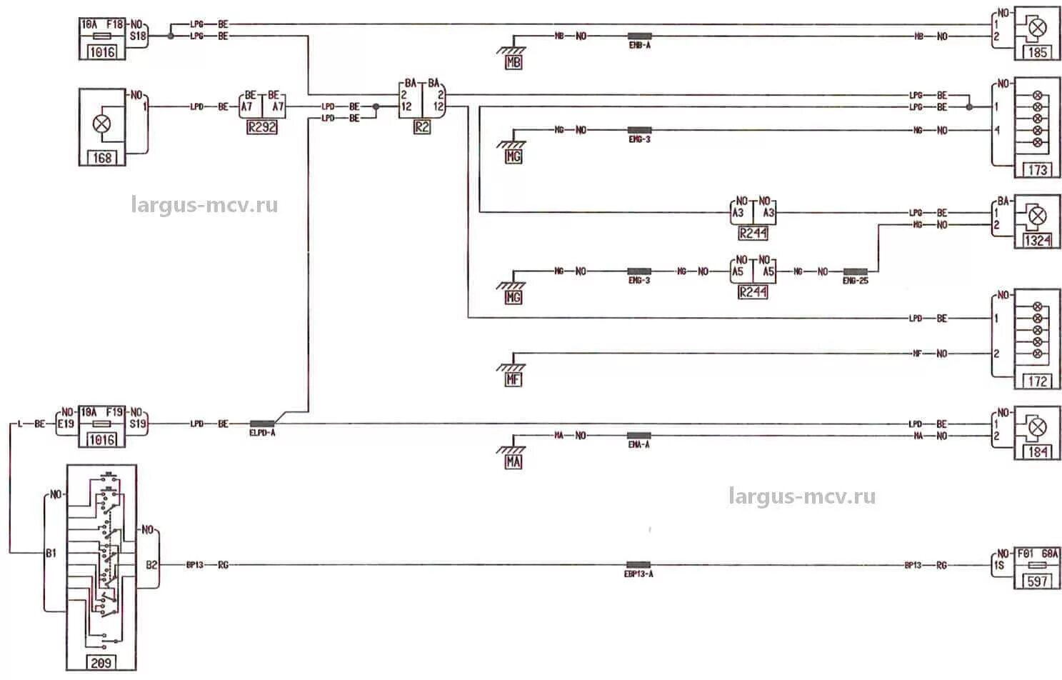 Проводка ларгус схема Электросхемы (схемы электрических цепей) Lada Largus / Лада Ларгус