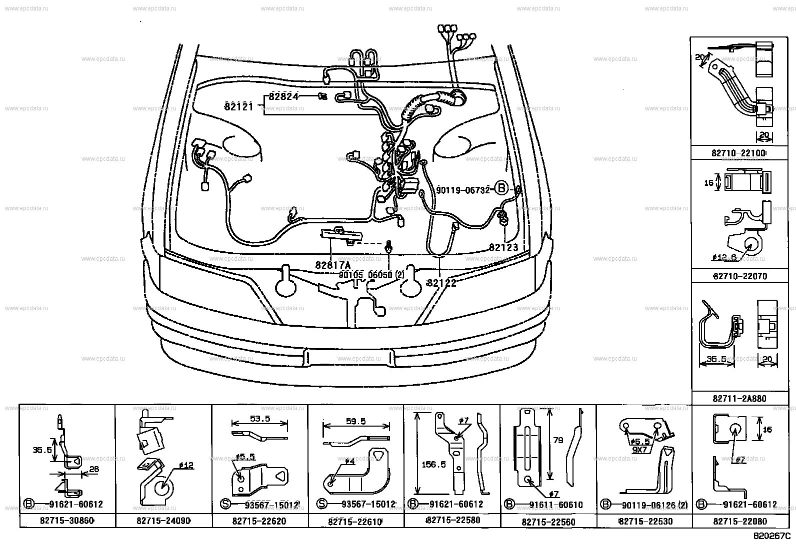 Проводка марк 2 100 схема Электропроводка и монтажные детали для Toyota Chaser X100, 6 поколение 09.1996 -