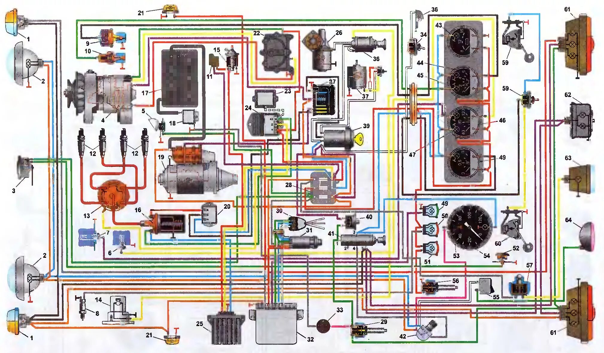 Проводка уаз 3303 карбюратор схема Схема УАЗ-31512 - Схемы электрооборудования - УАЗ