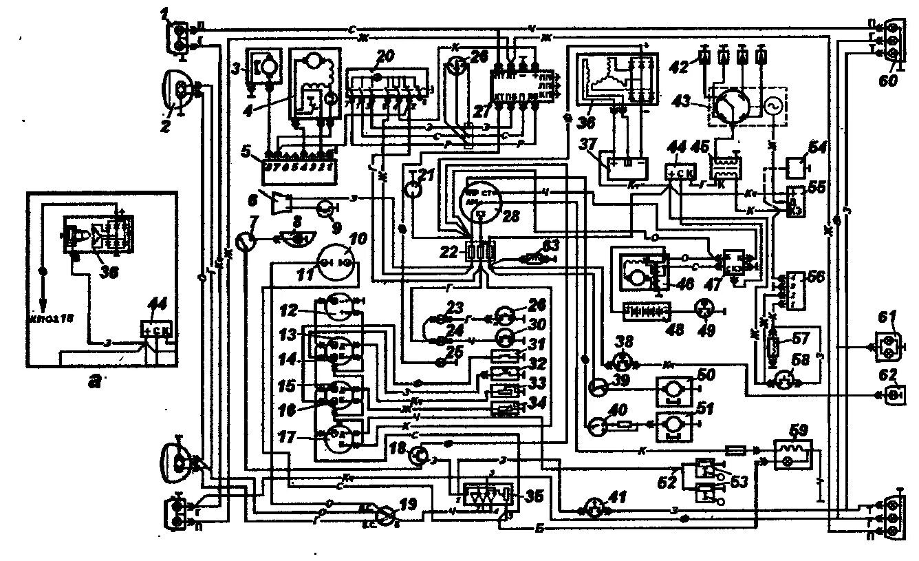 Проводка уаз 3303 старого образца схема подключения Схема УАЗ-3303 - Схемы электрооборудования - УАЗ