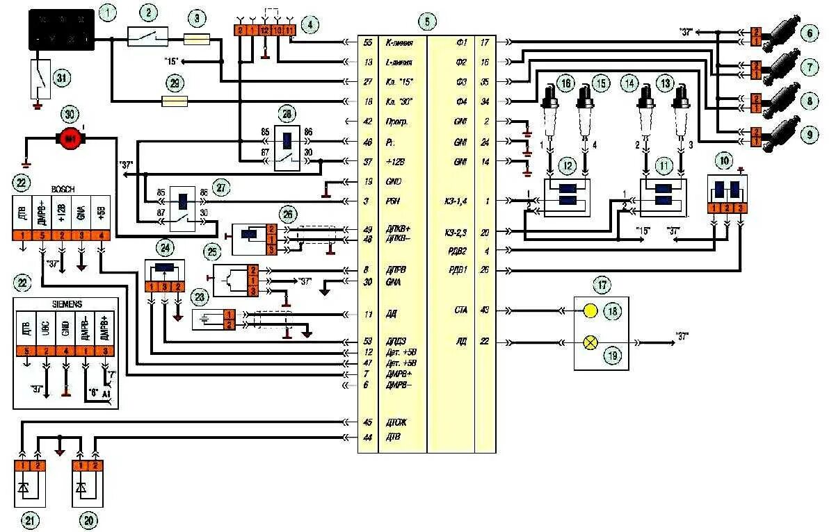 Проводка уаз буханка 409 двигатель схема Электрическая схема уаз буханка инжектор 409 двигатель - фото - АвтоМастер Инфо