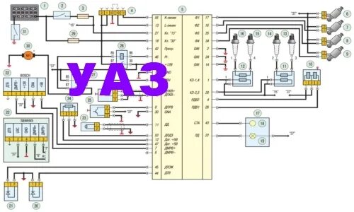 Проводка уаз буханка 409 двигатель схема UAZ 3962