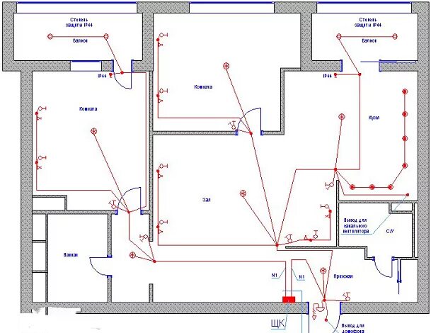 Проводка в панельном доме схема Электропроводка в панельном доме, схема