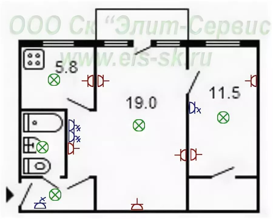Проводка в пятиэтажке схема Двухкомнатные хрущевки