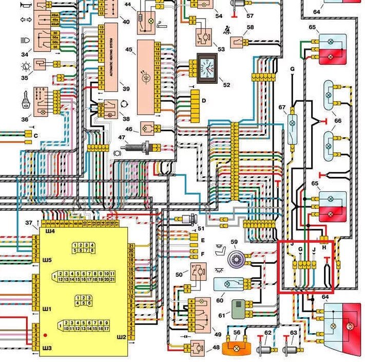 Проводка ваз 2110 16 клапанов схема Почему могла расплавиться фишка на задний обогрев стекла - Lada 21102, 1,5 л, 20
