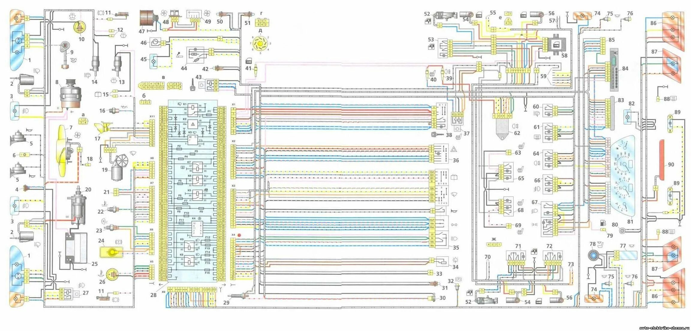 Проводка ваз 2114 схема с описанием Автоэлектрика, электрика, схемы, гараж - Схемы электрооборудования автомобилей В