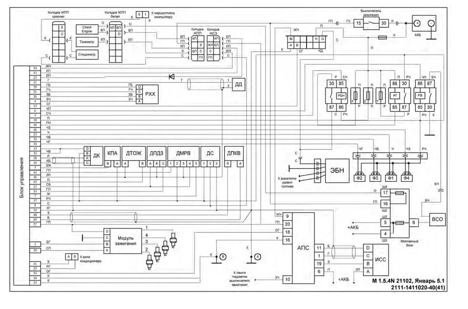 Проводка январь 5.1 схема Схемы и распиновки необходимые для переделки Е-газ-мех дроссель. - Lada 2113, 1,