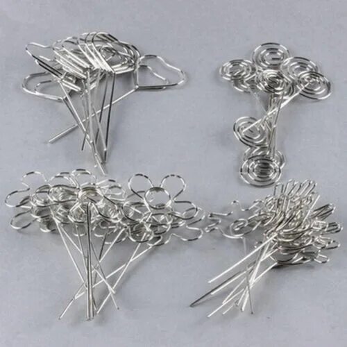 Проволока для декора торта 2/5Pcs Silver DIY Crafts Metal Wires Photo Card Picture Memo Clip Holder L N.AU 