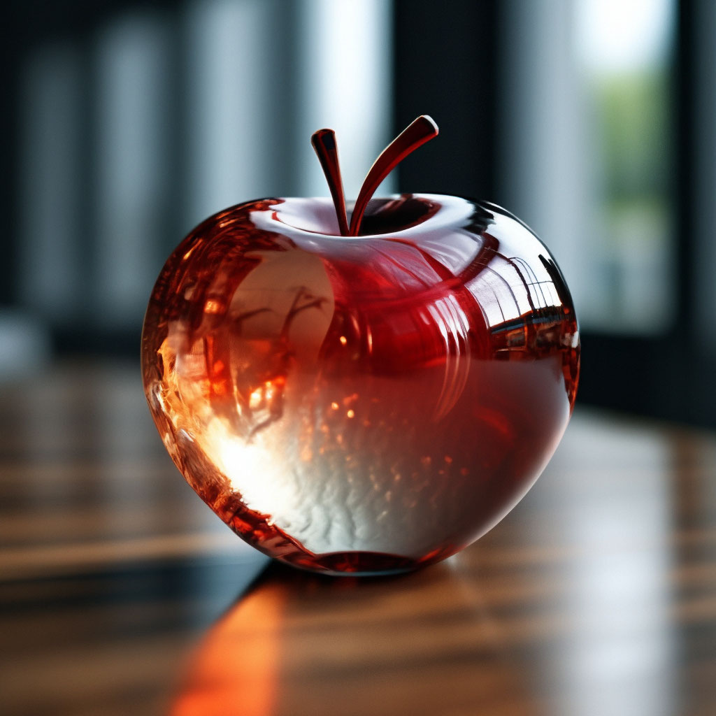 Прозрачное яблоко фото "Transparent apple, pure transparent ." - image created in Shedevrum