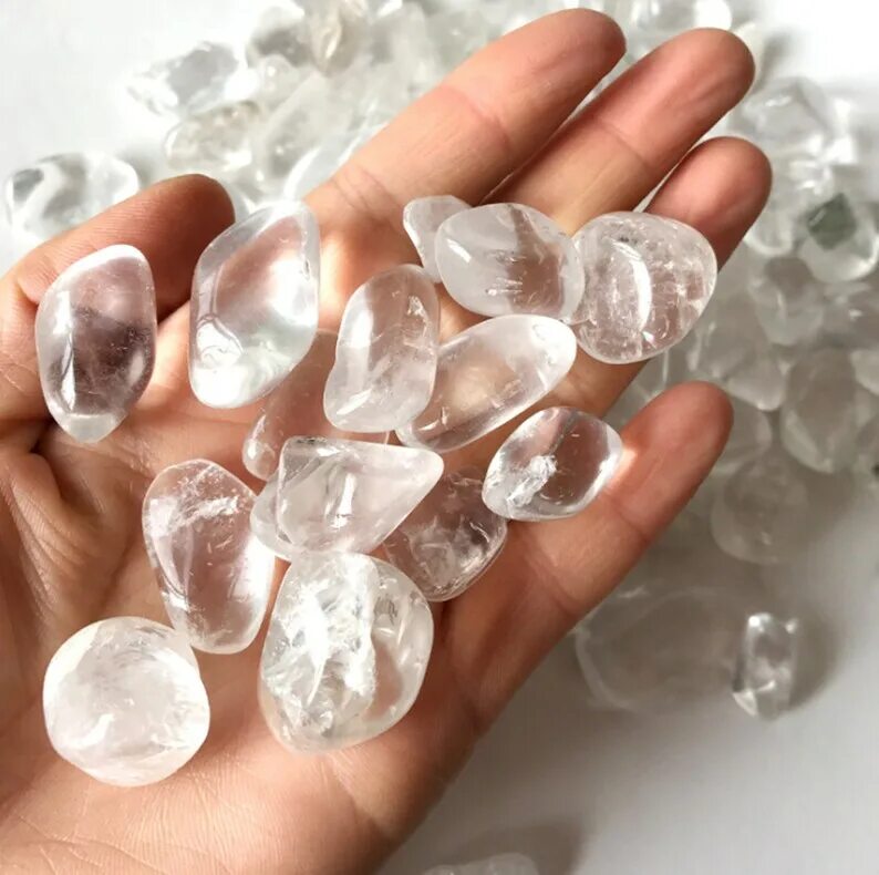 Прозрачные камни фото 2 Clear Quartz Tumbled Stones Tumbled Clear Quartz Gemstone Etsy