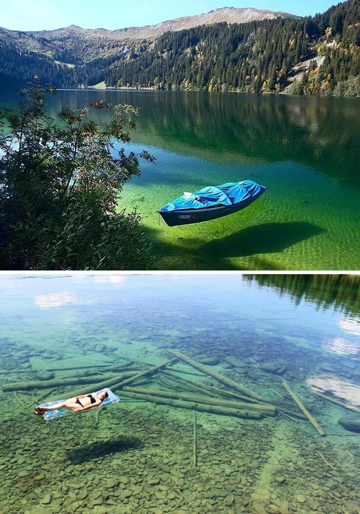 Прозрачные озера фото The water of Montana's own Flathead Lake is so clear that it gives the illusion 