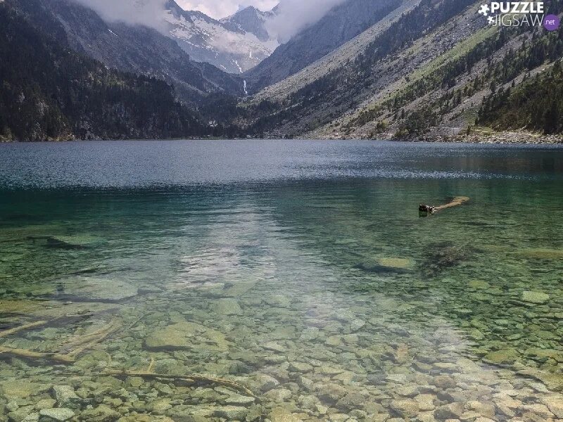 Прозрачные озера фото Stones, Mountains, lake - Puzzle jigsaw