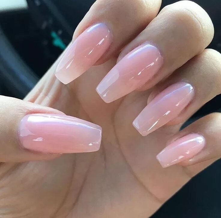 Прозрачные цвета маникюра 24 Photos of Amazing Coffin Nails Sheer nails, Pink nails, Nails