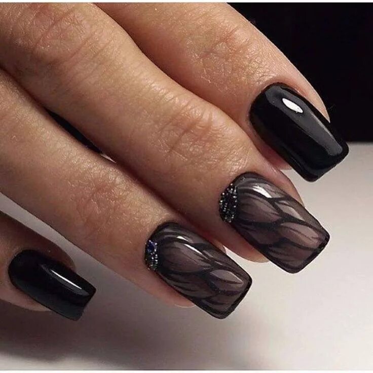 Прозрачный черный маникюр Gigi'nails - ispirazione nail art tutto web Fancy nail art, Black nail designs, 