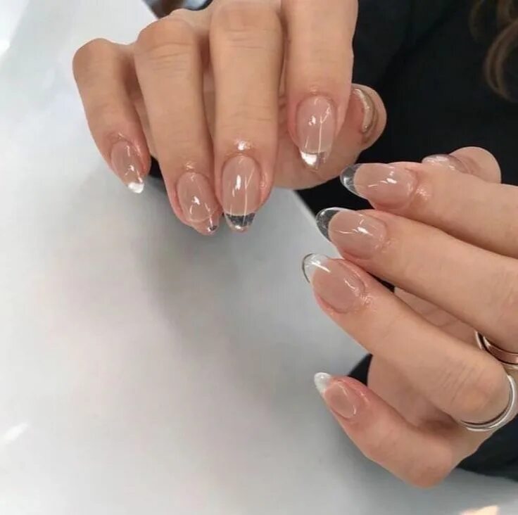 Прозрачный маникюр френч на короткие Pin on нокоточки Clear nails, Clear acrylic nails, Nails