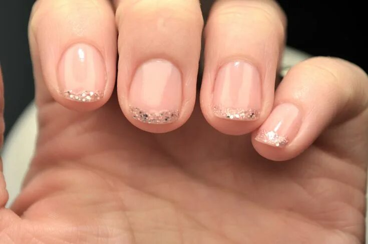 Прозрачный маникюр френч на короткие 25 Best Of Gel Nails Glitter - natural nail polish shellac 25 Best Of Gel Nails 