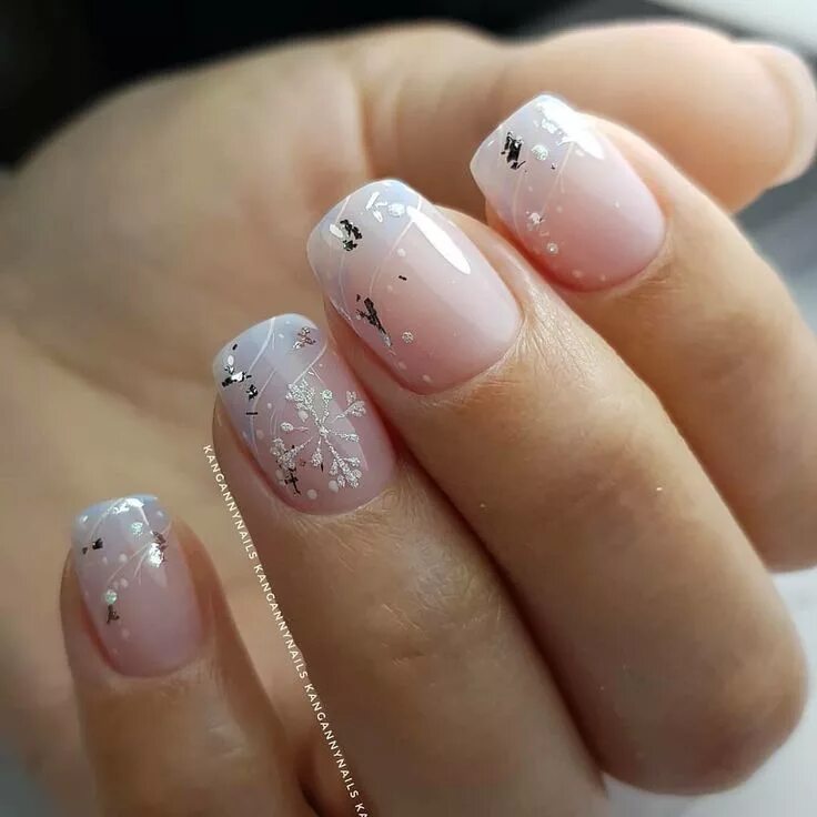 Прозрачный маникюр на короткие FoxyNails: manikűr, köröm design VK Cute nails, Nails, Manicure