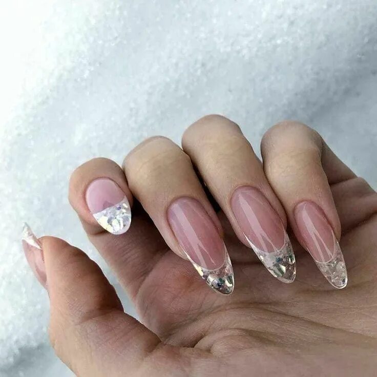 Прозрачный маникюр с белым френчем Pin by Ryzhkova-nastasya on Идеи для ногтей Stylish nails art, Pretty nails, Nai