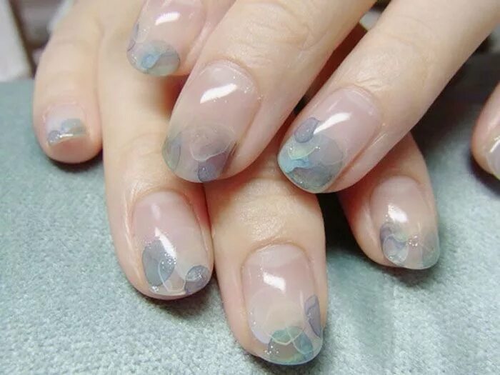 Прозрачный маникюр с дизайном на короткие ногти Beautiful Nail Art For Short Nails Uñas naturales, Uñas cortas y Uñas pintadas