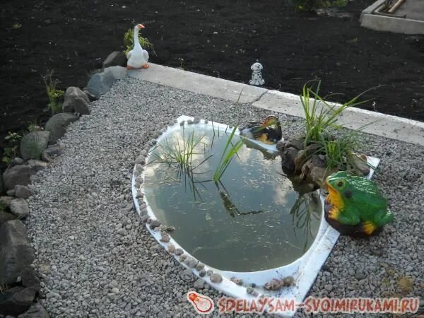 Пруд из ванны на даче своими руками Pond near a private house Pond, Bird bath, House