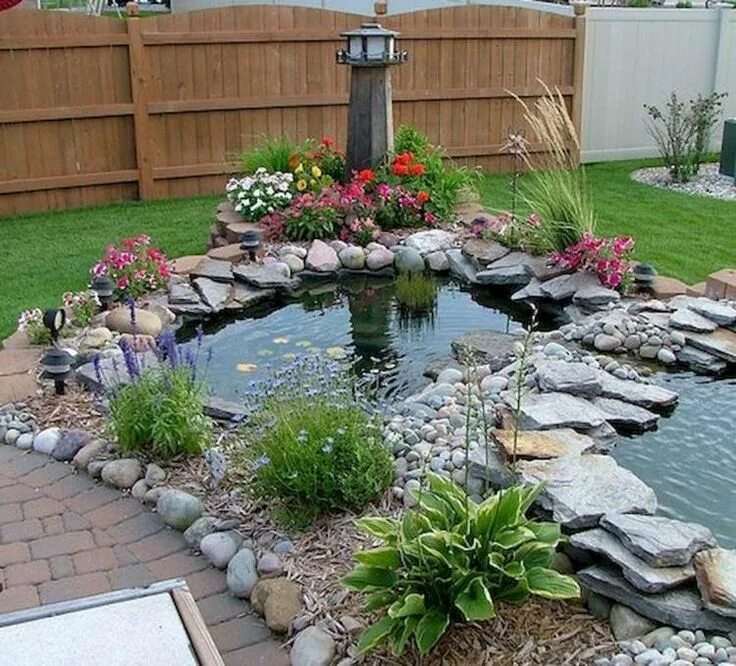 Пруд на даче своими руками дешево 70+ AWESOME BACKYARD POND AND WATER FEATURE LANDSCAPING DESIGN IDEAS - Page 27 o