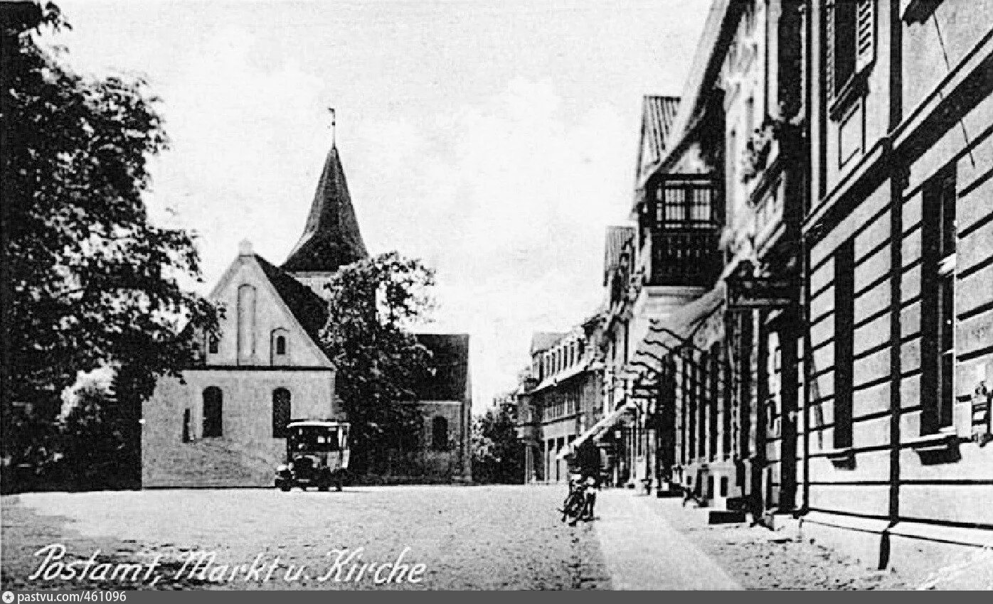 Пруссия центральный пер 5 гвардейск фото Tapiau. Postamt, Markt und Kirche - Retro photos