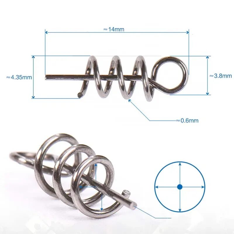 Пружинка для силиконовых приманок своими руками 50 штук пакет Fising приманка 1 см рыболовная булавка спиральная рыболовная прим
