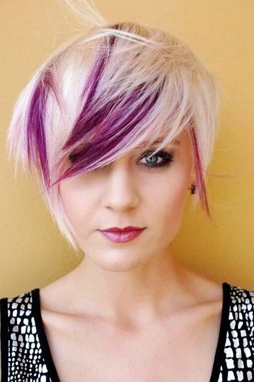 Пряди на короткой стрижке 15 Chic Pixie Haircuts: Which One Suits You Best? - PoP Haircuts Hair color purp