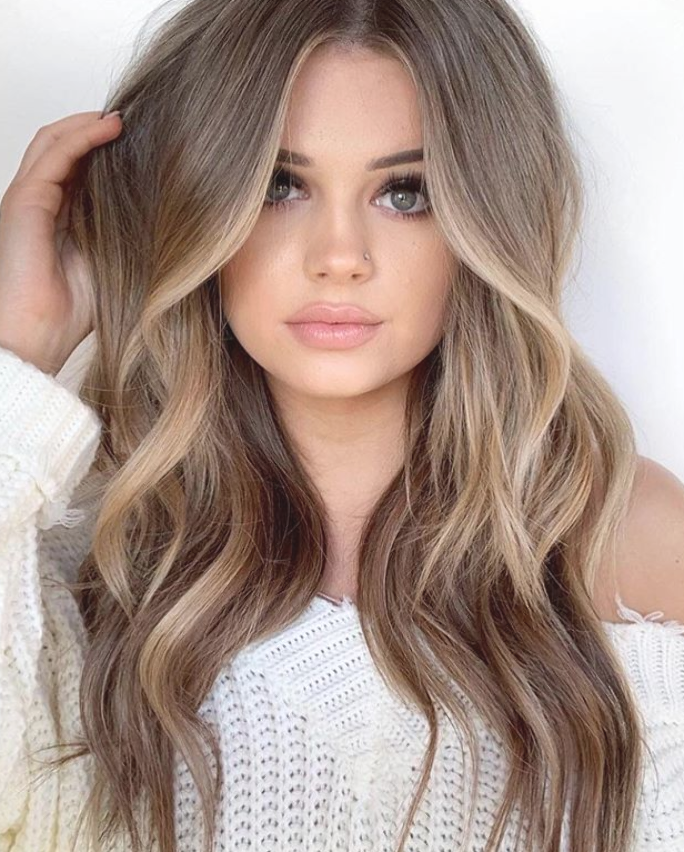 Пряди на средне русые волосы фото Favored hairstyle design for long hair in 2019 Hair color light brown, Brown blo