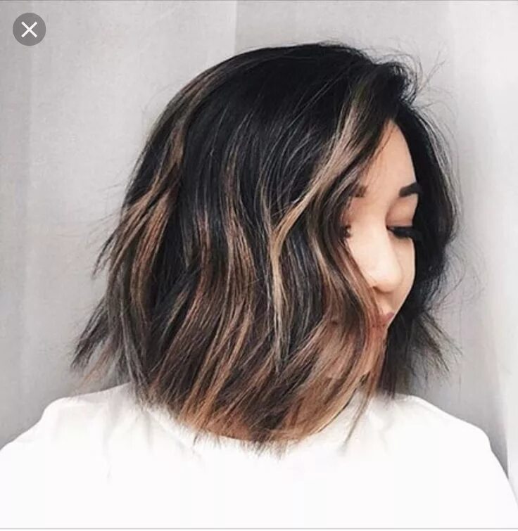 Пряди на темных волосах фото каре Pin by Heidi Ferguson on Hair Cuts Short dark hair, Short hair balayage, Short h