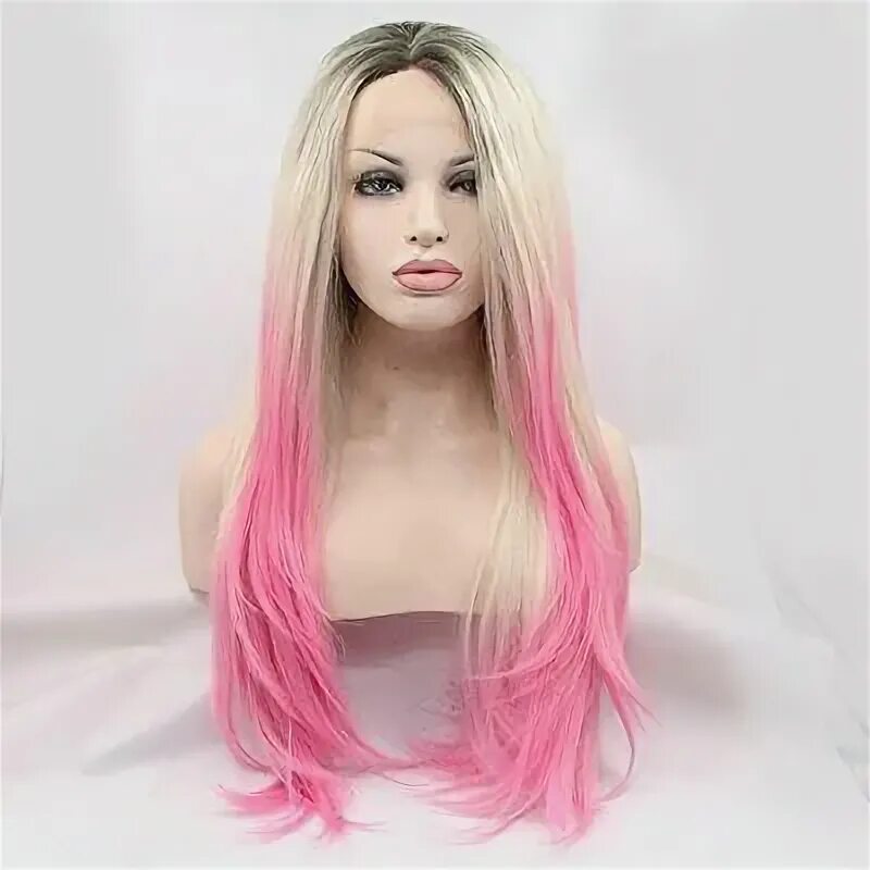 Прядки розовые фото Blonde Ombre Pink Lace Front Wig Lace front wigs, Blonde with pink, Synthetic la