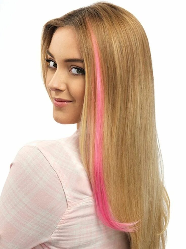 Прядки розовые фото Color Strip Extension Hair dye stripping, Short hair styles, Pink hair streaks