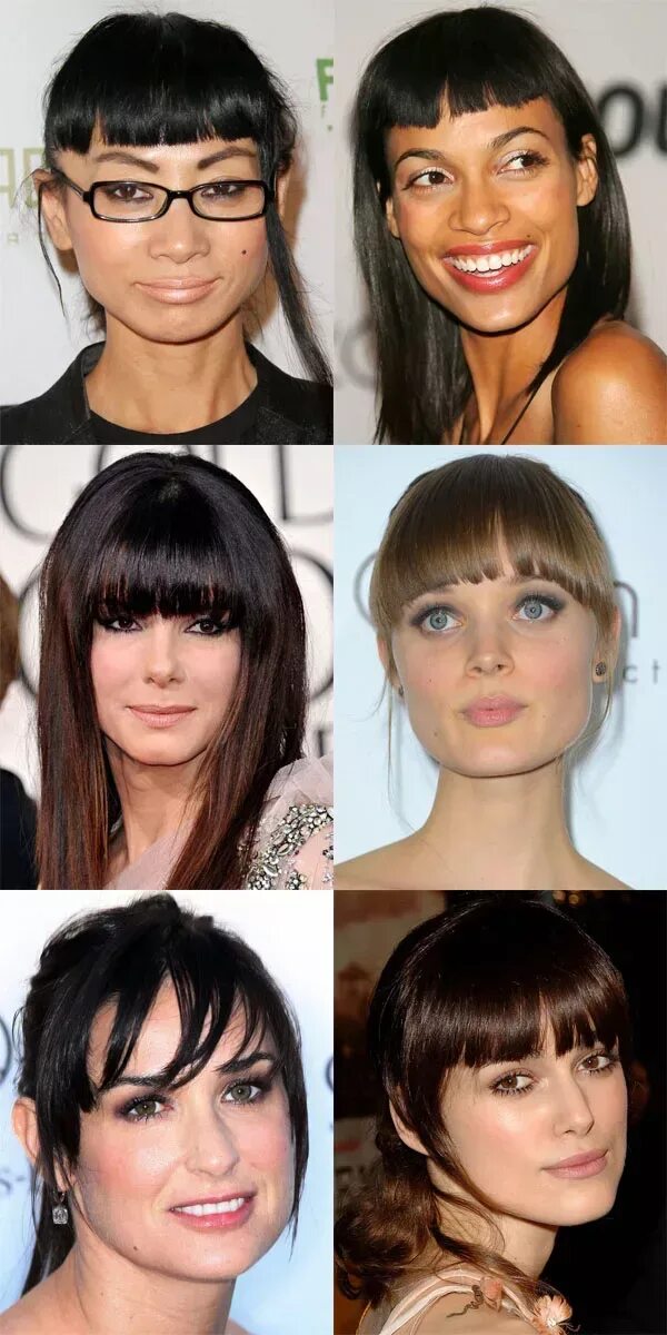 Прямая челка фото до и после The Best (and Worst) Bangs for Square Face Shapes Square face hairstyles, Long h