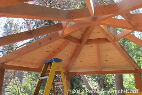 Прямая крыша беседки своими руками Large Wooden Hexagonal Outdoor Dining & Entertaining Gazebo - Tarzana, CA Gazebo