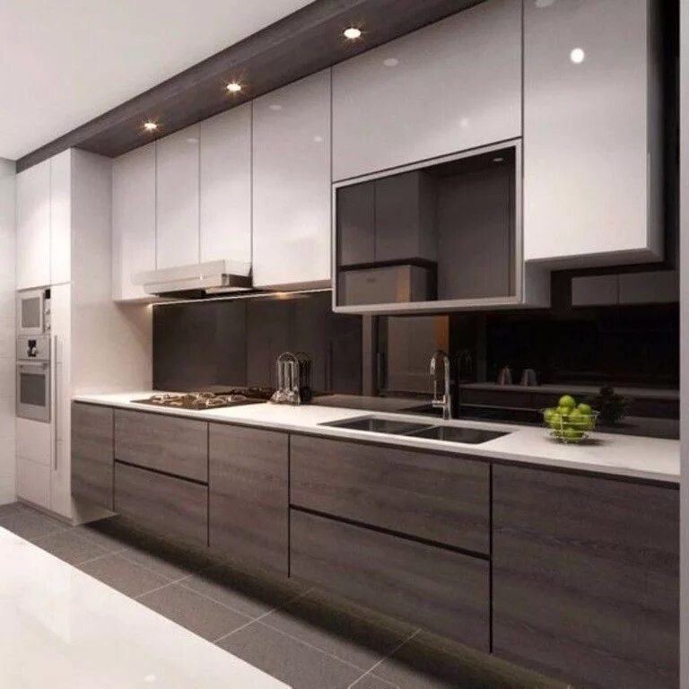 Прямая современная кухня фото 52+ Stunning Modern Kitchen Cabinets Ideas Latest kitchen designs, Kitchen cabin