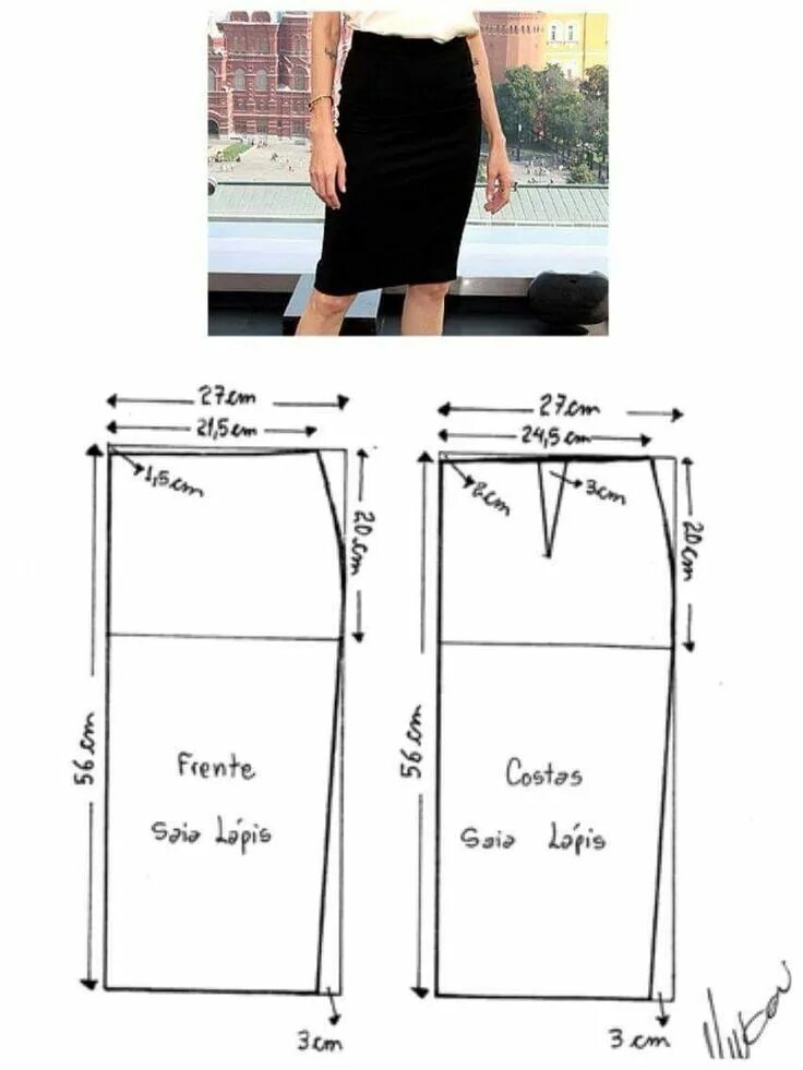 Прямая юбка без выкройки Pin by Berna Mena Araya on Faldas Skirt patterns sewing, Skirt pattern, Dress se