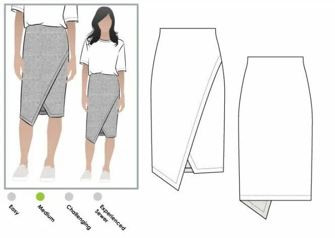 Прямая юбка для полных выкройка Style Arc Halle stretch skirt Skirt pattern, Stretch skirt, Skirt patterns sewin