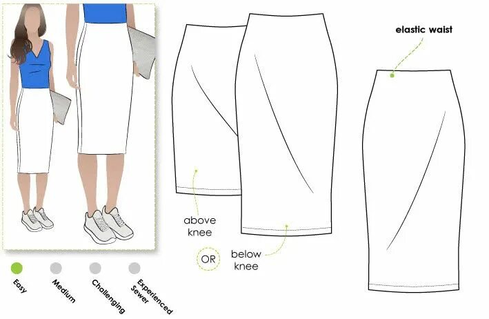 Прямая юбка для полных выкройка Rita Ponte Skirt Skirt patterns sewing, Knit pencil skirt, Skirts