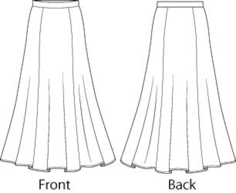 Прямая юбка макси выкройка 6 Gore Long/Maxi Flared Skirt Sewing Pattern Sizes 8-22 UK Etsy