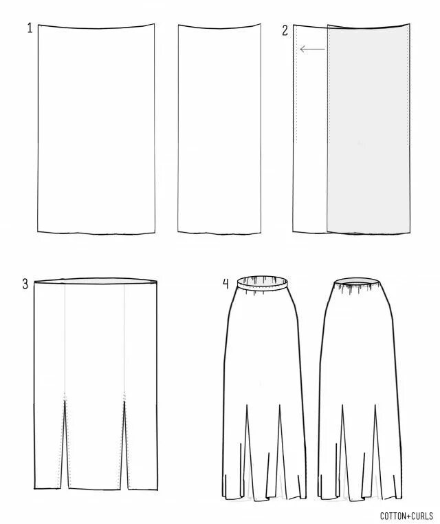 Прямая юбка макси выкройка Макси-юбка с двумя разрезами (выкройка) Maxiröcke, Maxi rock mit schlitz, Nähen 
