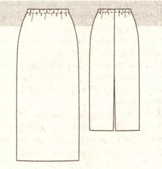 Прямая юбка на резинке выкройка Длинная пряма юбка (эскиз)