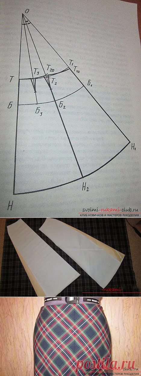 Прямая юбка по косой выкройка Как сшить по выкройке юбку-клёш в клетку с описанием бесплатно Кройка и Шитьё По