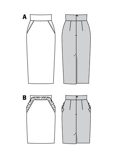 Прямая юбка с карманами выкройка Выкройки одежды Burda - купить и скачать на BurdaStyle.ru