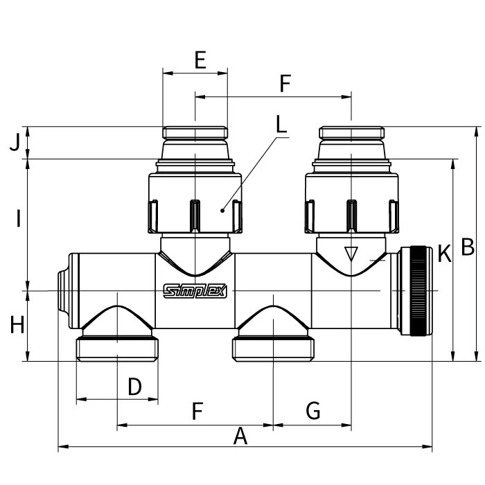 Прямое нижнее перекрестное подключение купить Узел нижнего подключения Flamco FE1 c функцией отсечки, слива и заполнения купит