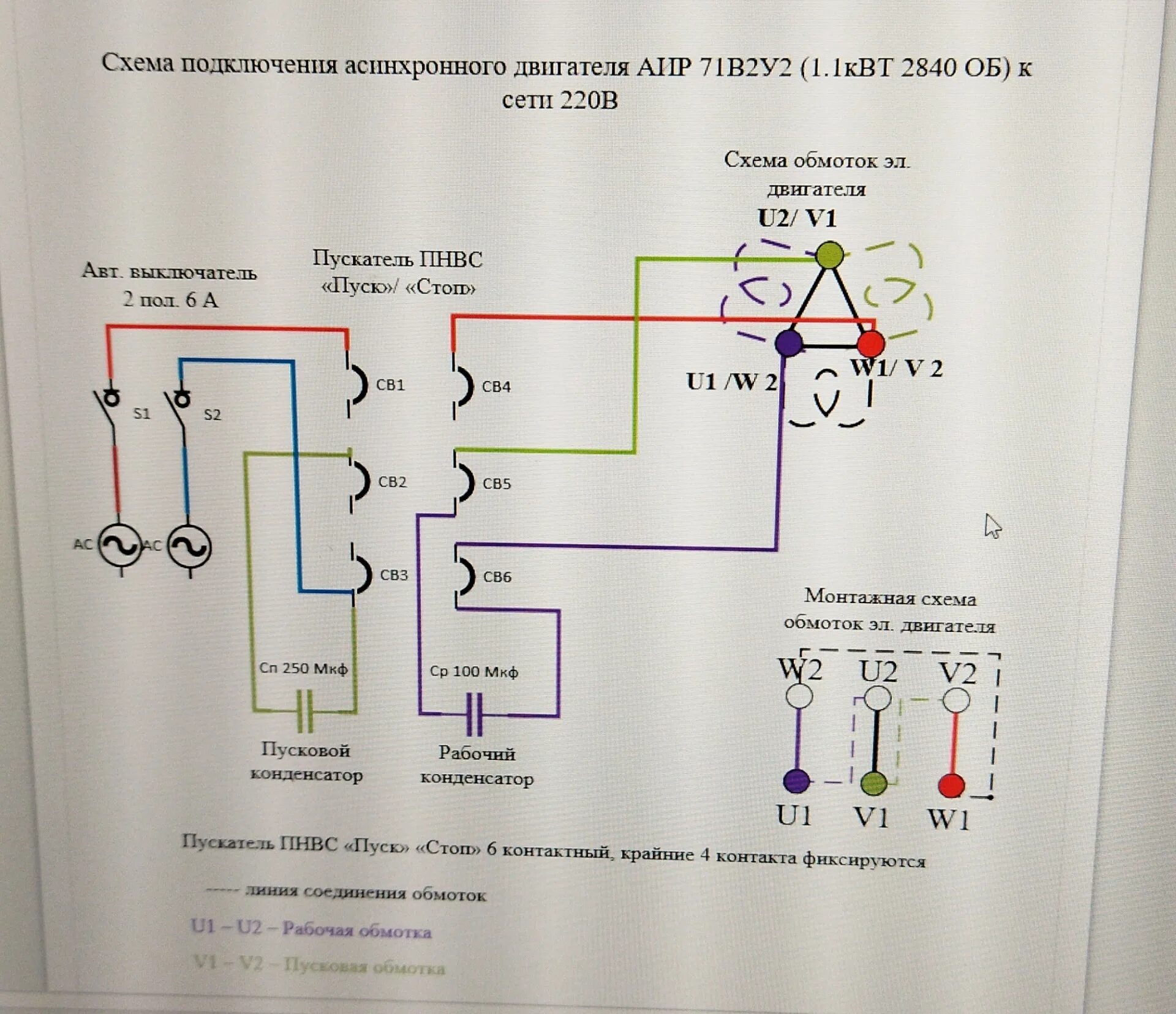 Прямое подключение двигателя Подключение электродвигателя АИР 72 В 2 У 2 1.1.Квт. 2840 об - DRIVE2