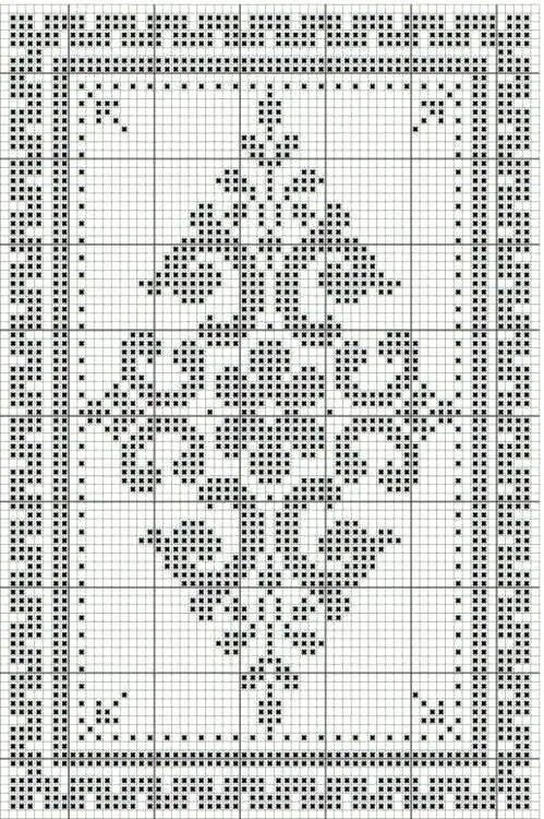 Прямоугольная салфетка филейная крючком схема Pin by Debbie Fontenot on Crochet Cross stitch cushion, Crochet patterns filet, 