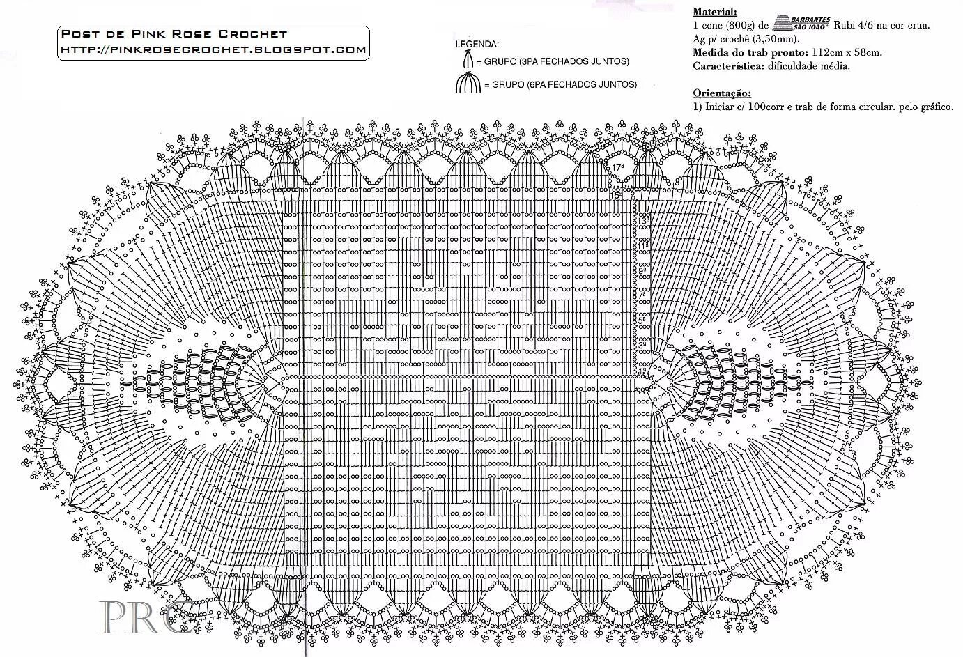 Прямоугольная салфетка из джута крючком схема Luty Artes Crochet: Tapetes em crochê + Gráficos. Tapete de croche quadrado, Gra